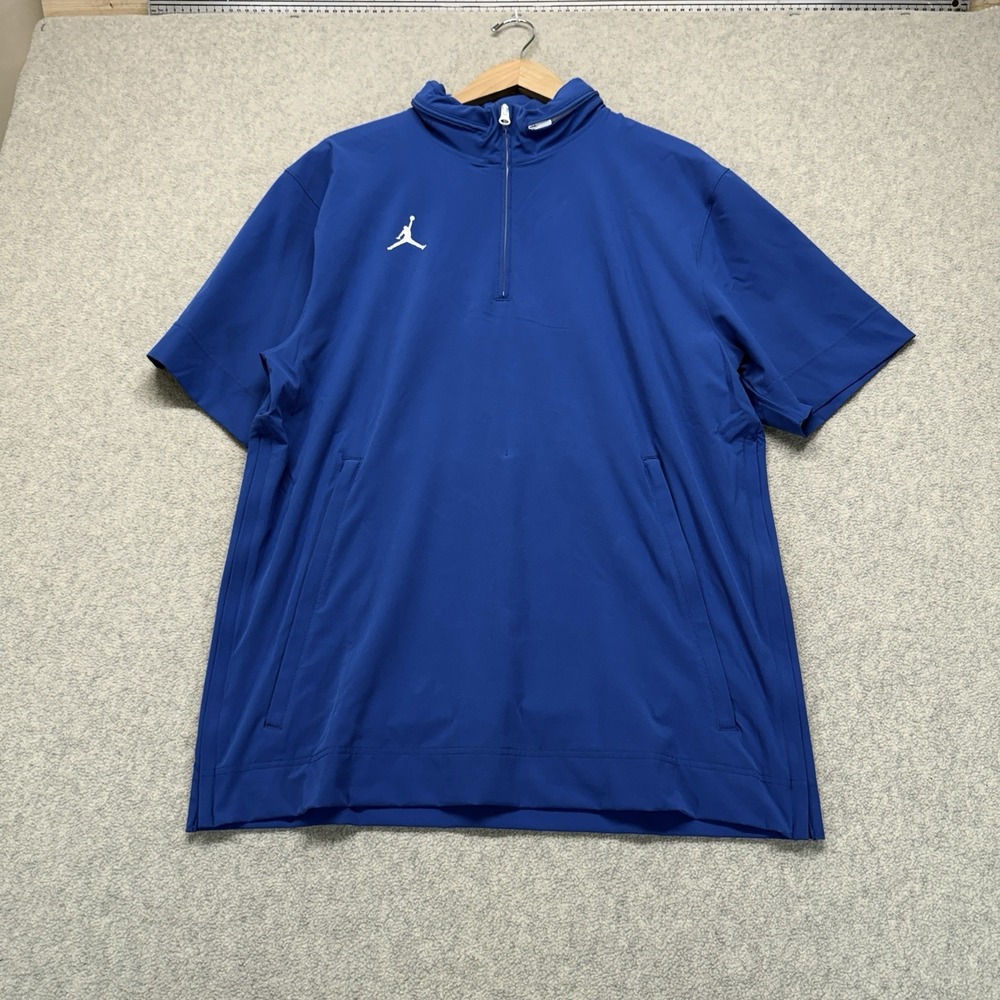Nike Jordan Dri-FIT Short Sleeve Quarter Zip Pullover Blue Men's Medium